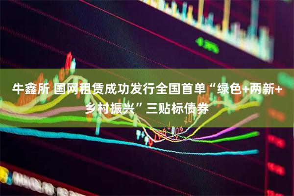 牛鑫所 国网租赁成功发行全国首单“绿色+两新+乡村振兴”三贴标债券